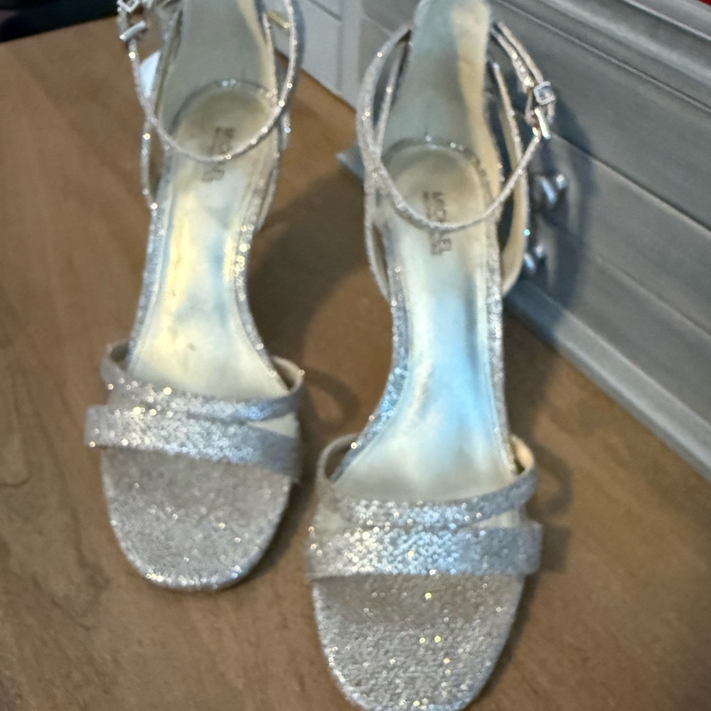 MICHAEL Michael Kors Silver Glitter Heels